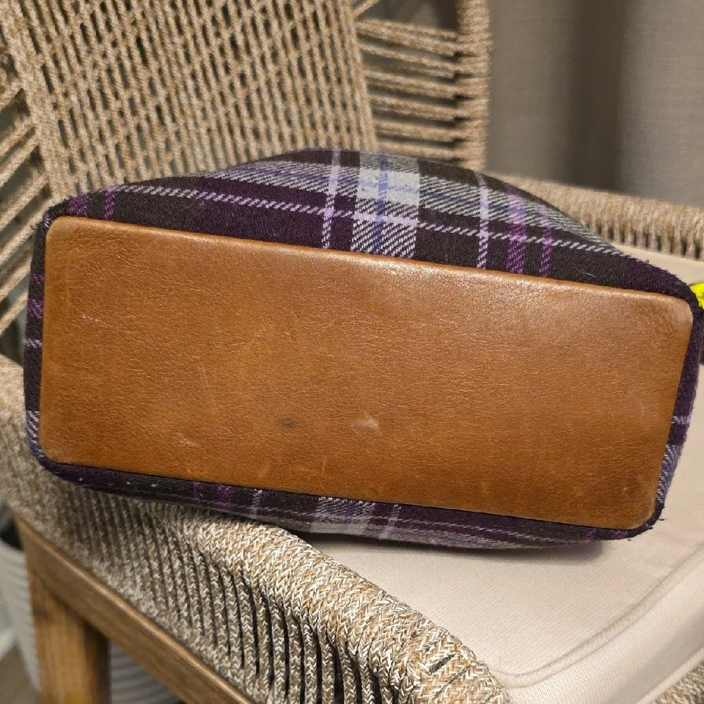 Coach Vintage Plaid Wool Purple Tote - Picture 7 of 7